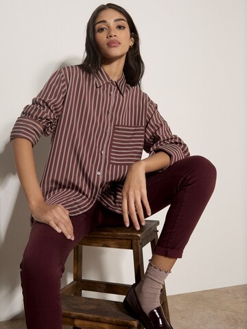 Apricot Oversized Stripe Shirt ' ' in Rot