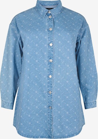 Camicia da donna di Zizzi in blu: frontale