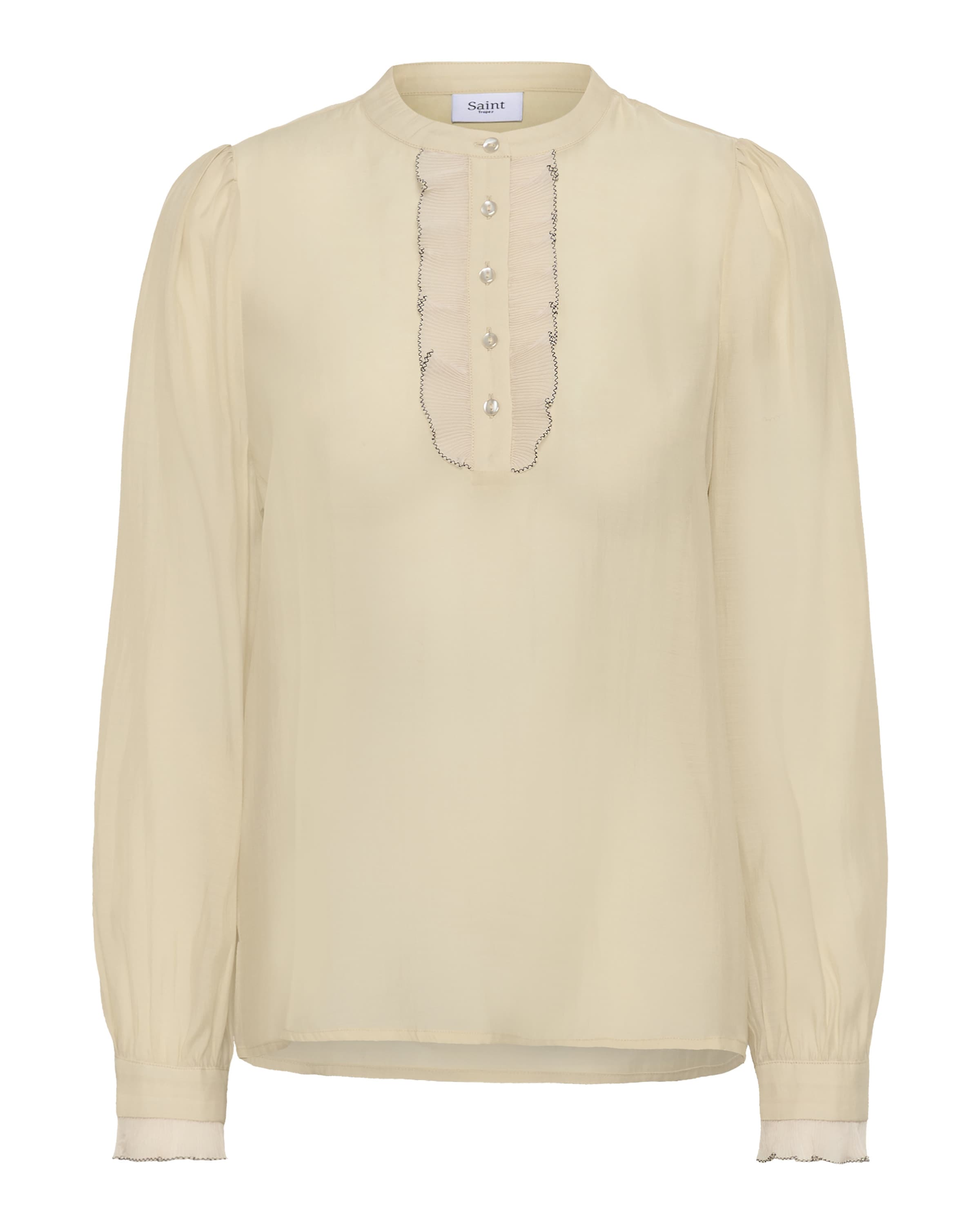 SAINT TROPEZ - Blusa 'Magdalena' em bege: frente
