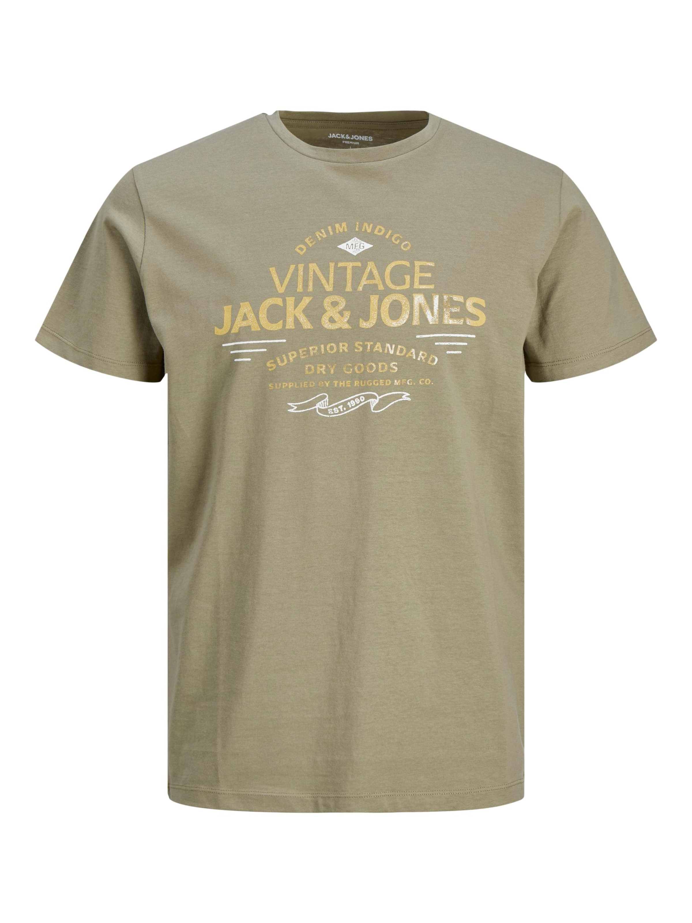 Männer Shirts JACK & JONES T-Shirt 'BLUBOOSTER' in Oliv - YO24154