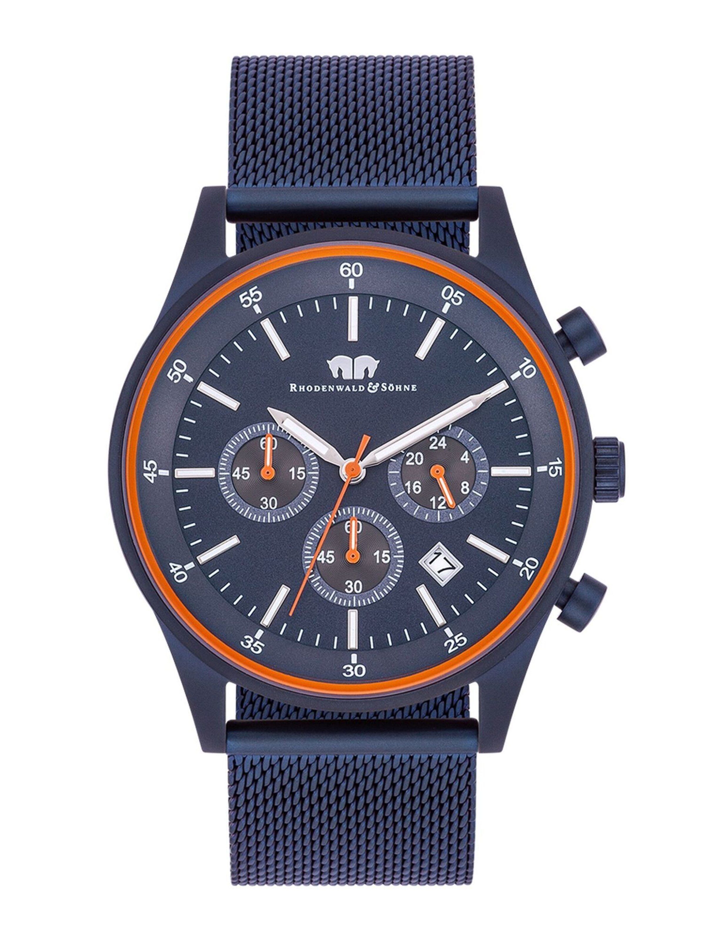 Rhodenwald & Söhne Analoog horloge in Blauw: voorkant