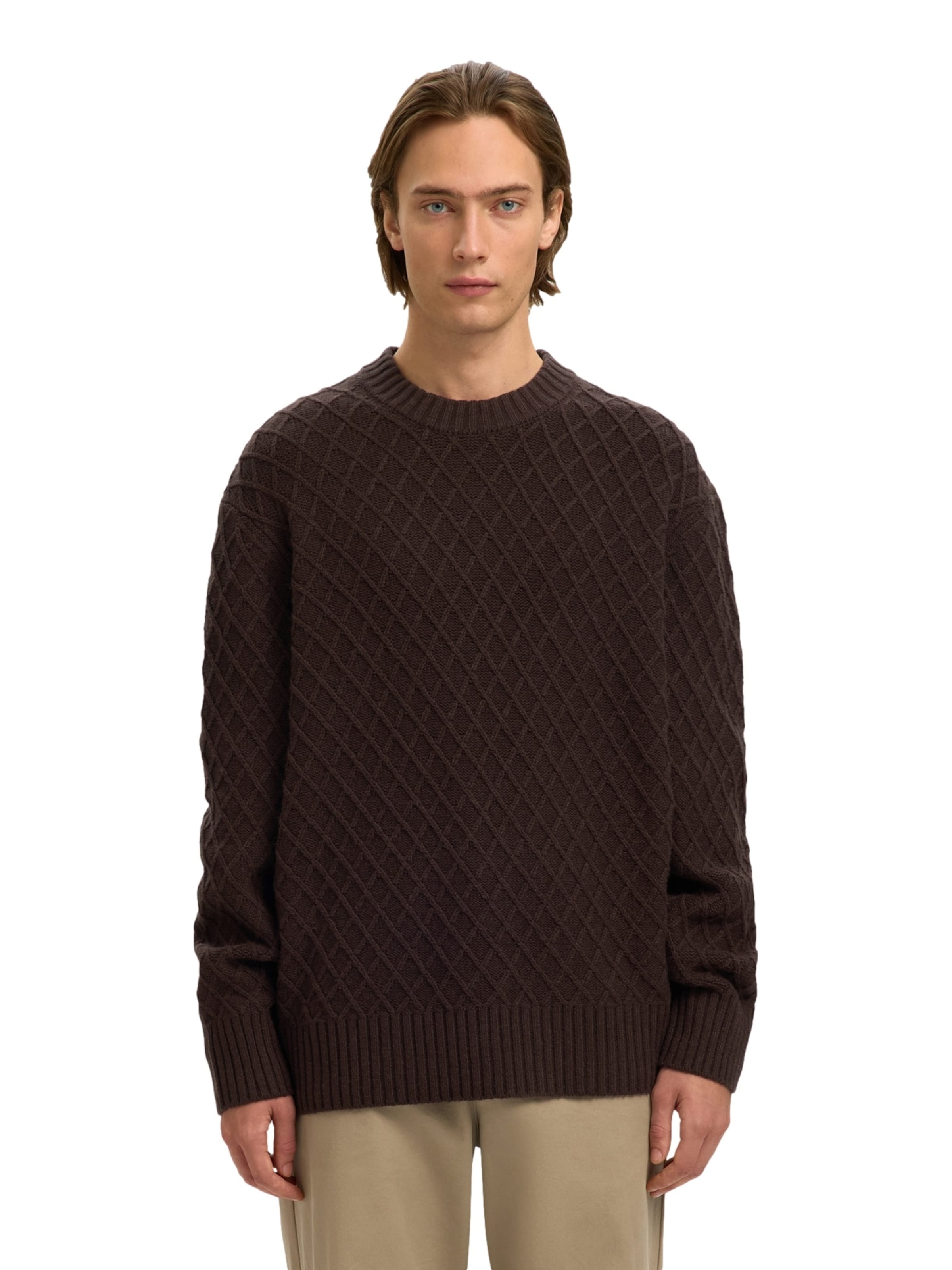 SELECTED Sveter - Hnedá: predná strana