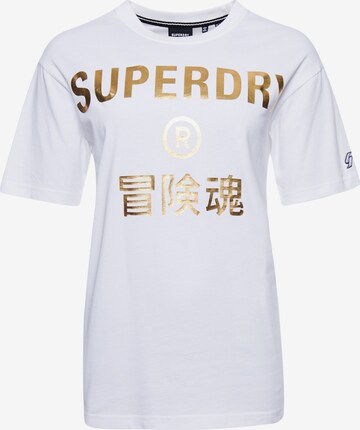 Superdry Oversized tričko – bílá: přední strana