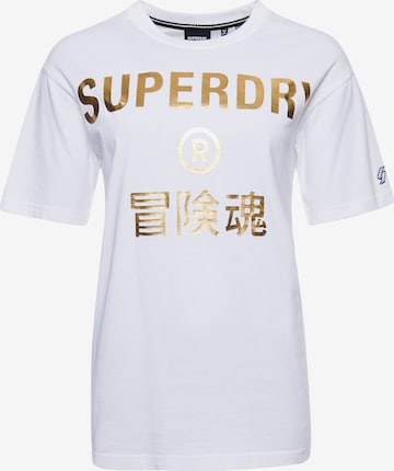 Superdry Oversized Shirt in White: front
