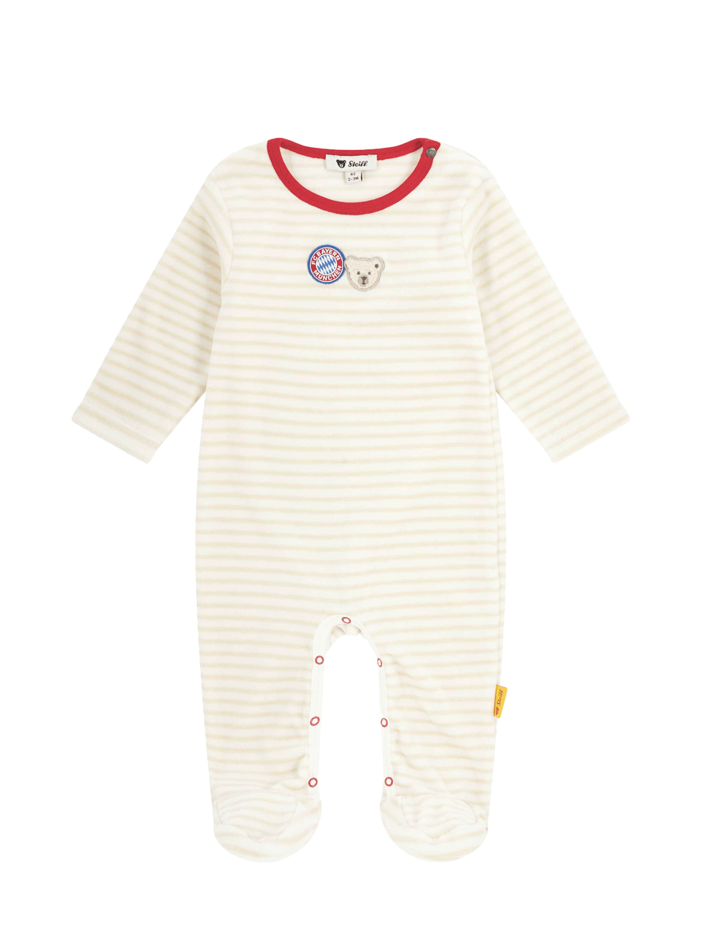 FC BAYERN MÜNCHEN Strampler 'Fc Bayern X Steiff' in Weiß: Vorderseite