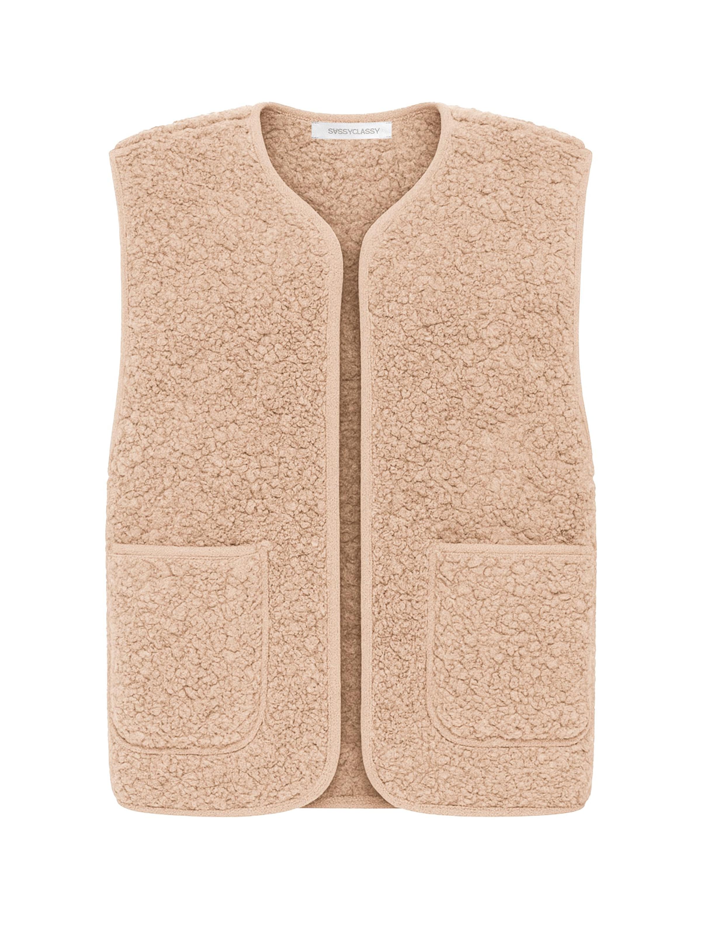 SASSYCLASSY Vest in Beige: front