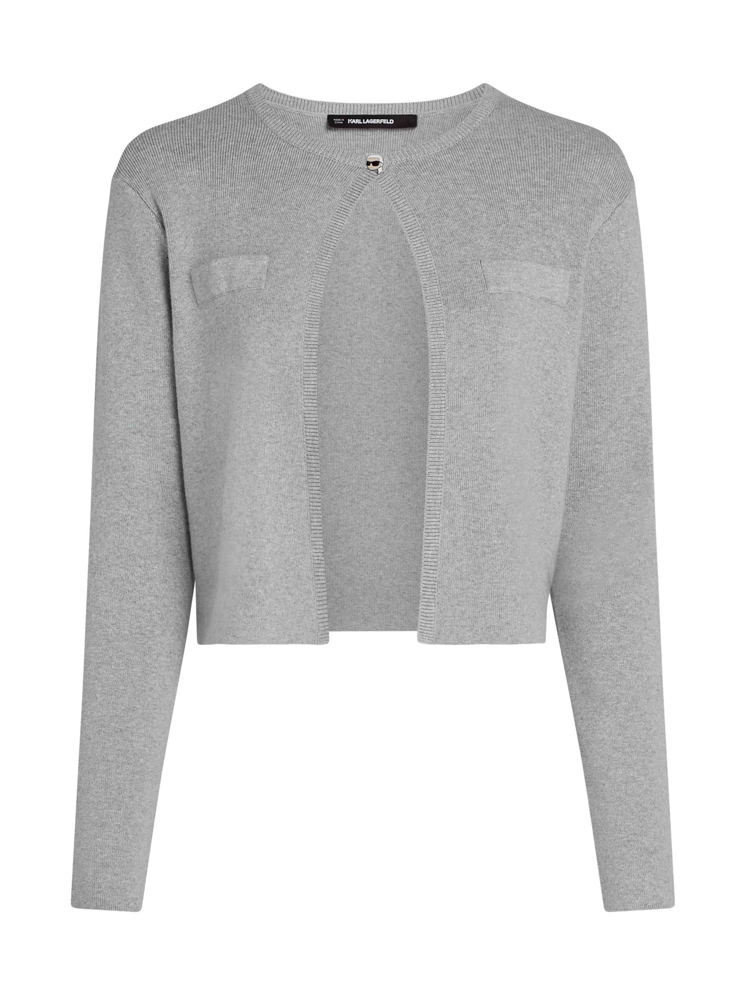 Karl Lagerfeld Kardigán - Sivá: predná strana