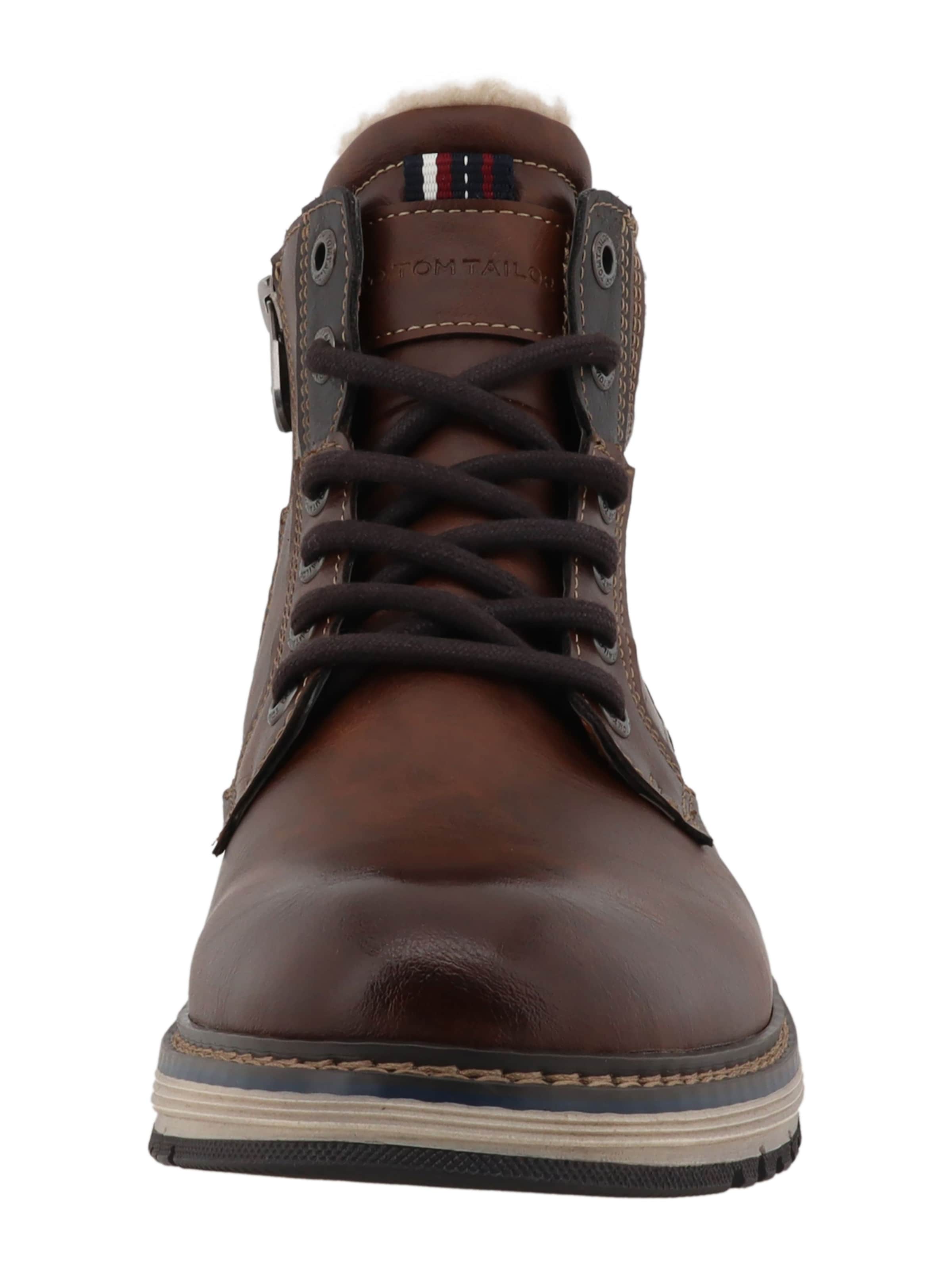 TOM TAILOR Lace-up boots in Brown