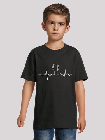 F4NT4STIC Shirt 'Gitarre Heartbeat' in Black: front