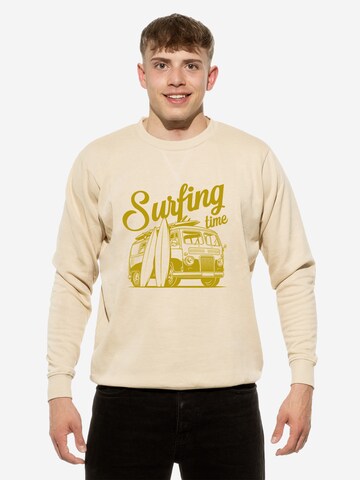 Sweat-shirt 'Surfing Time' Cotton Prime en beige : devant