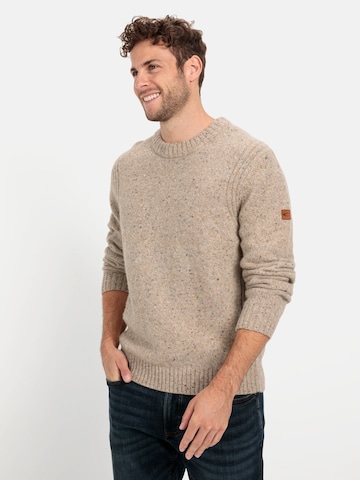 CAMEL ACTIVE Strickpullover aus Merinowolle in Beige: Vorderseite