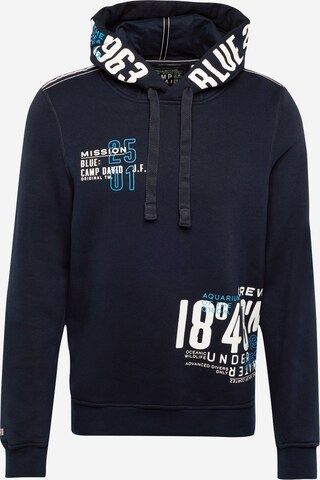 Sweat-shirt CAMP DAVID en bleu : devant