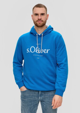 s.Oliver Men Tall Sizes Sweatshirt in Blue: front