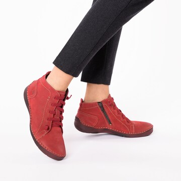 JOSEF SEIBEL Lace-Up Ankle Boots 'Fergey' in Red