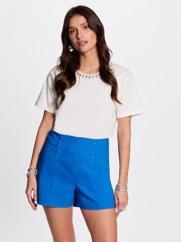 Morgan Štandardný strih Nohavice - Modrá: predná strana