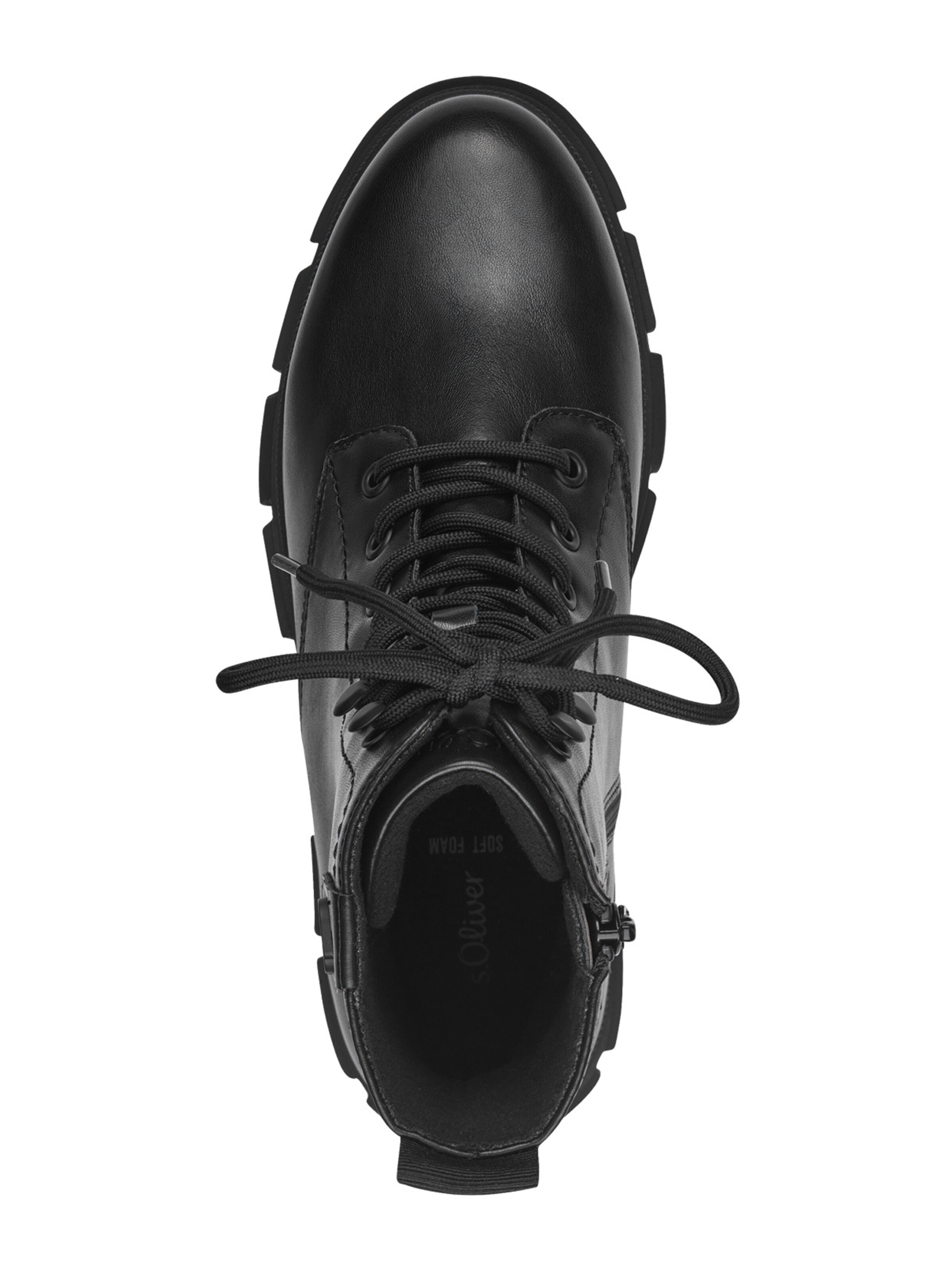 s.Oliver Botki sznurowane w kolorze czarny