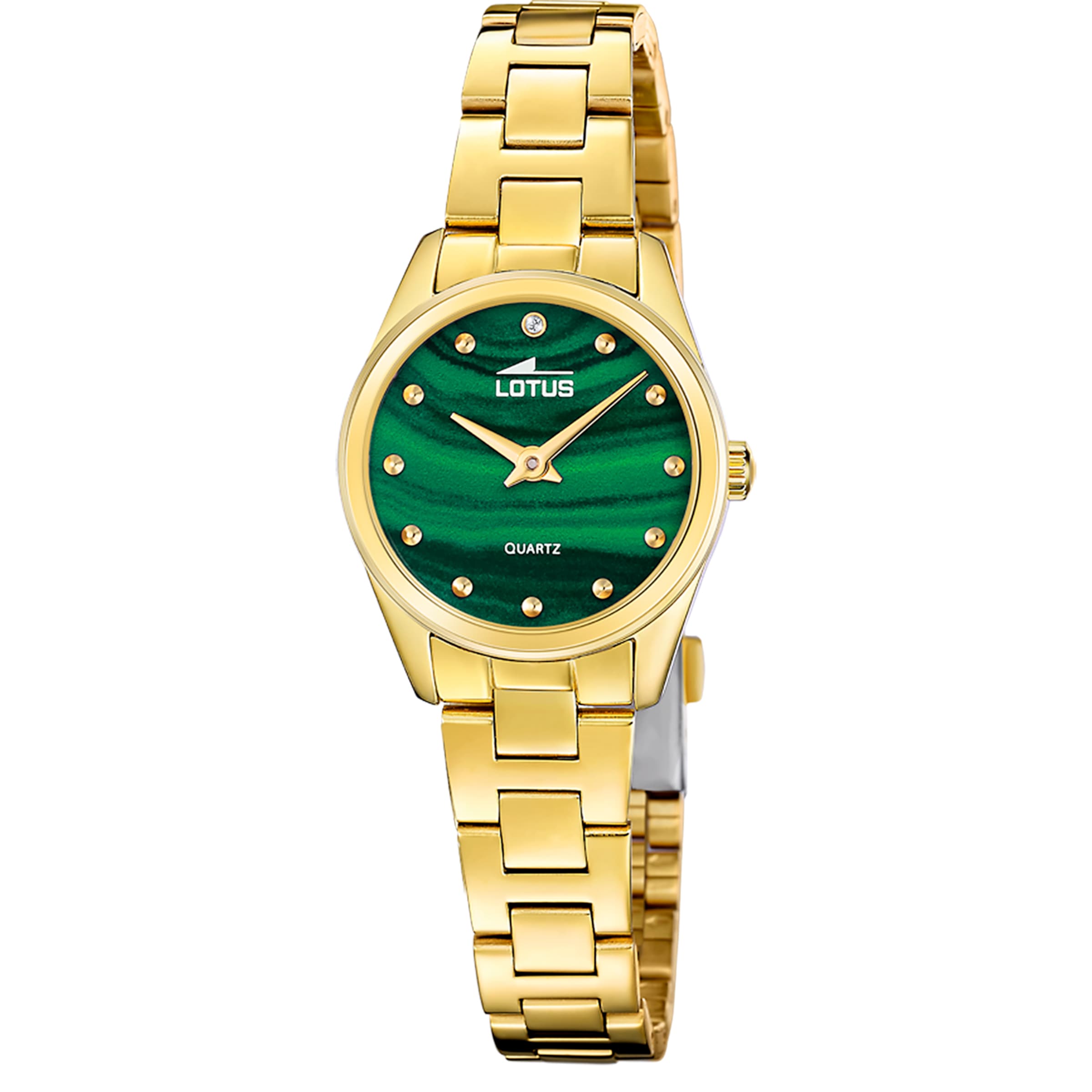 Lotus Uhr in Gold