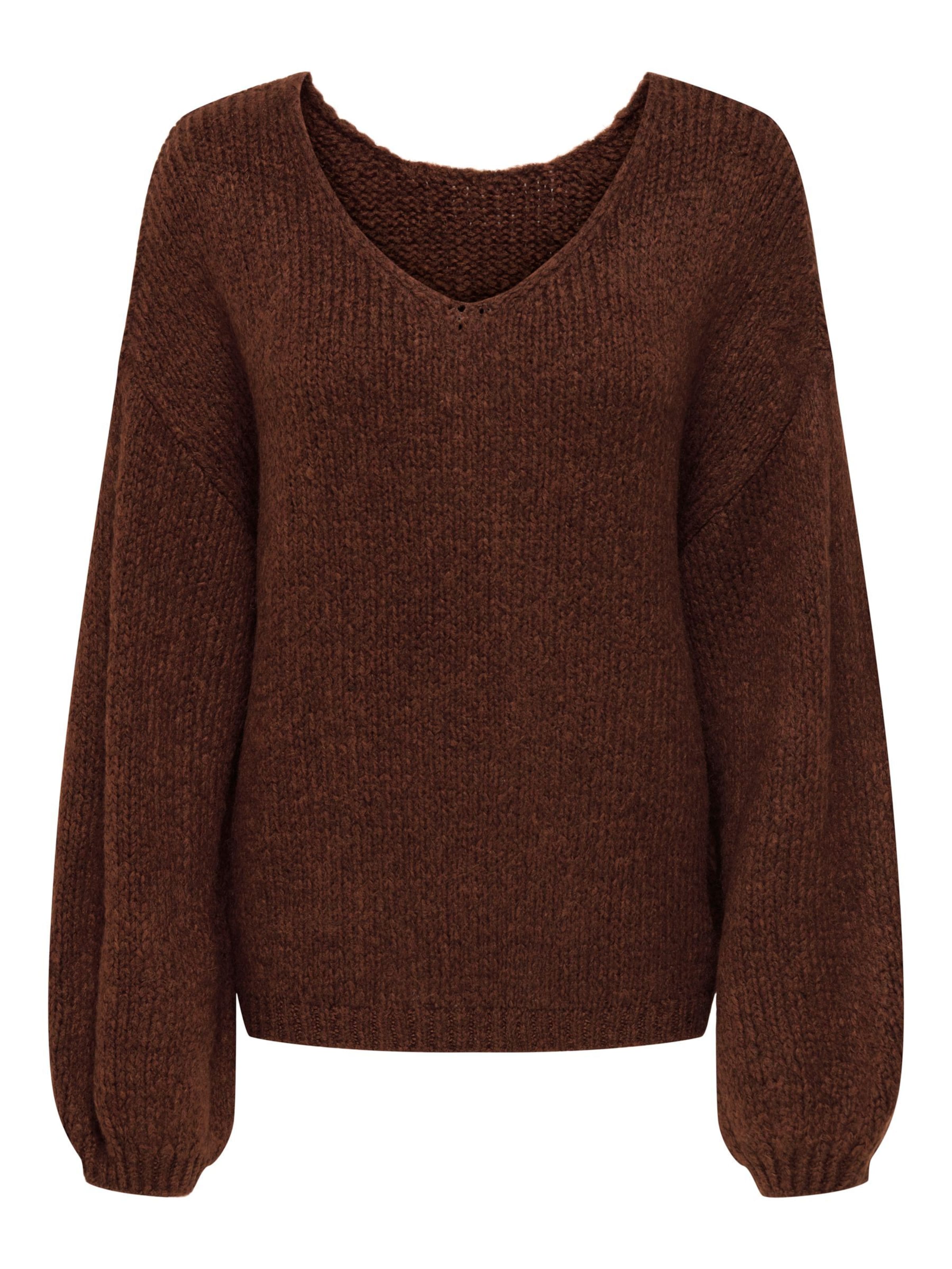 JDY Sweater 'JDYDINEA' in Brown: front