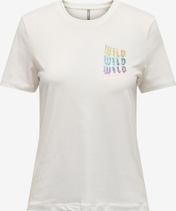 ONLY Тениска 'KANDY LIFE' в бяло: отпред