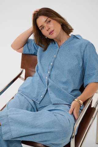KAFFE CURVE Blouse 'KCJada' in Blauw