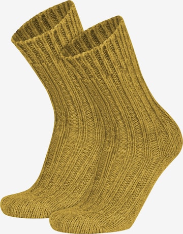 Chaussettes normani en jaune : devant