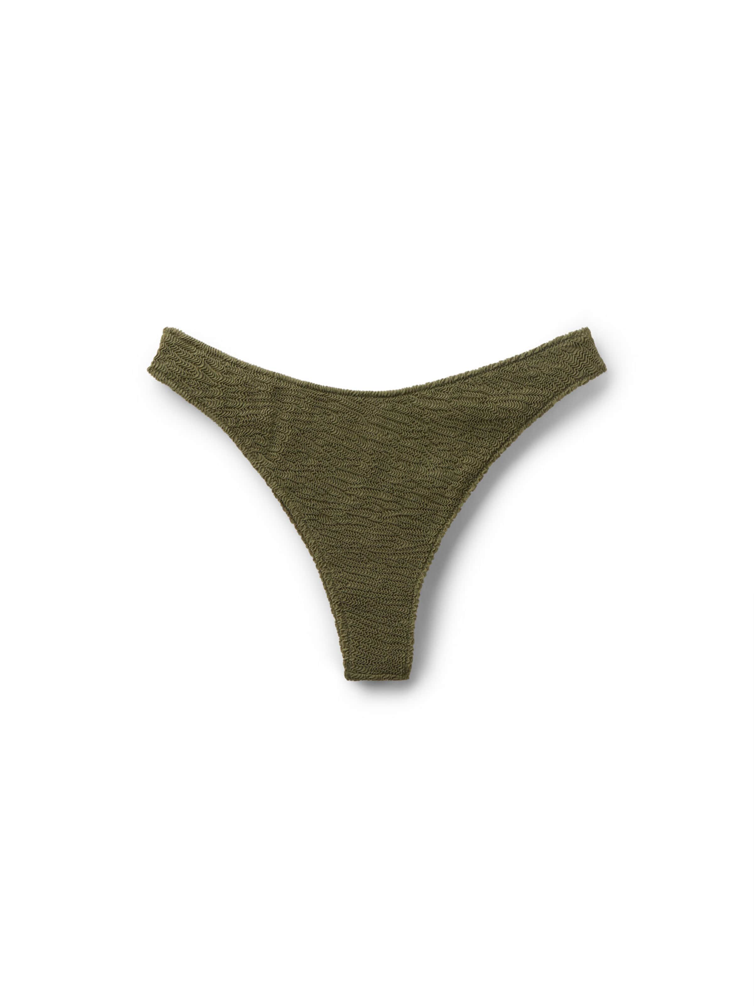 CALZEDONIA Bikini Bottoms 'Crinkle Waves' in Green: front