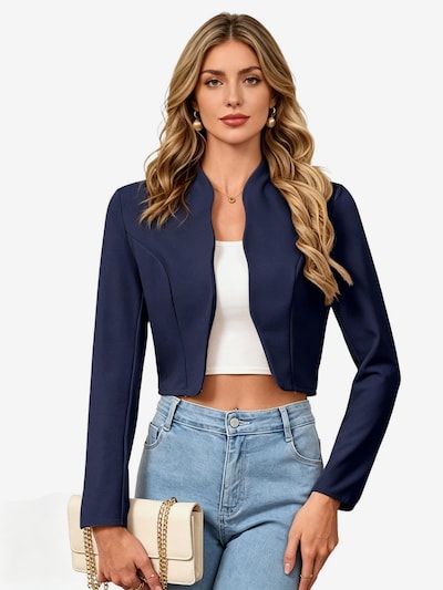 KoJooin Marynarka 'Damen Kurzblazer Mit Stehkragen Langarm Business Casual Cardigan Jacke' w rozmiarze 36 w kolorze granatowym, Podgląd produktu