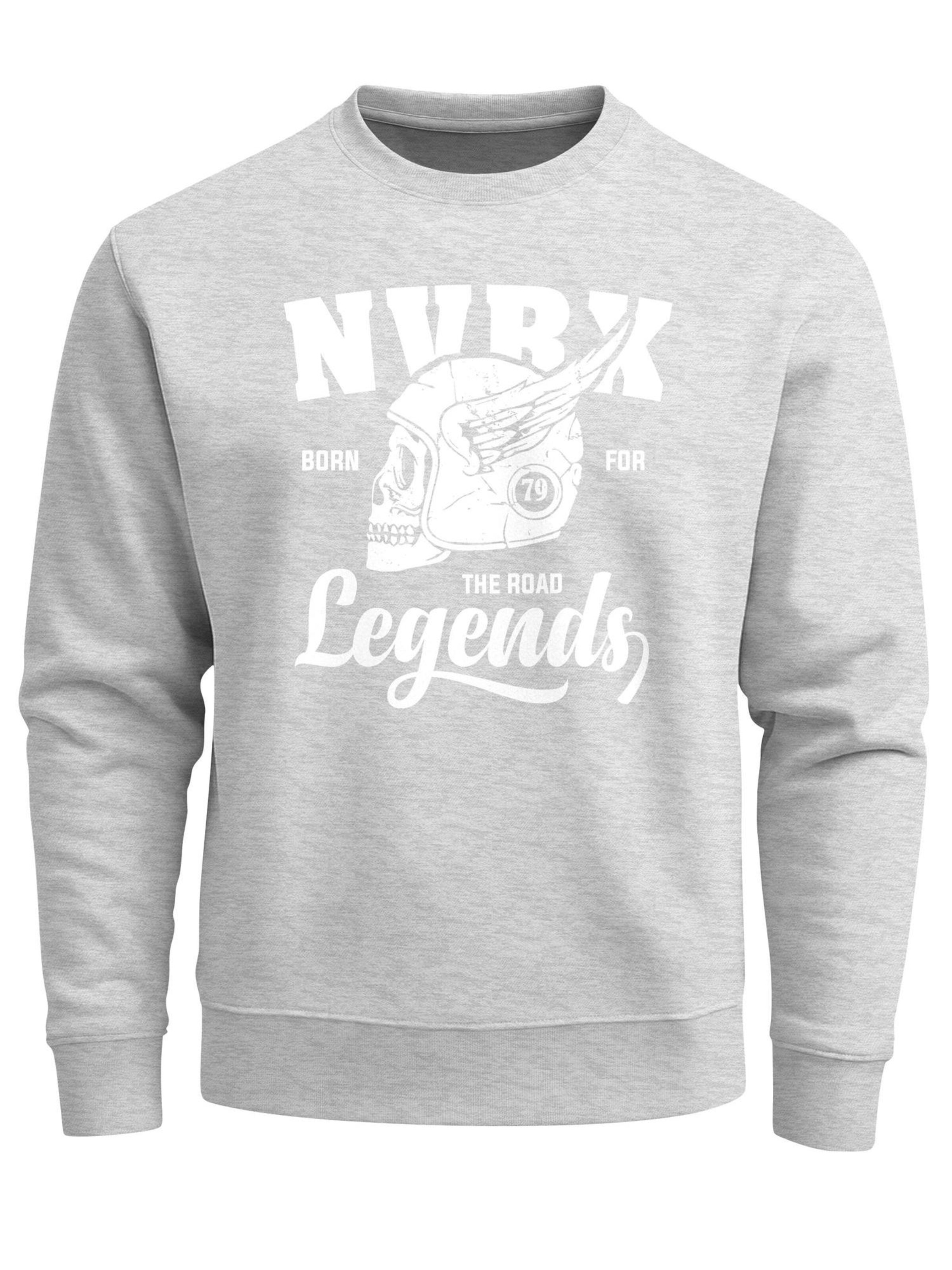 Neverless Sweatshirt 'Legends Race Skull'‌‌‌‌‌ in Grau: Vorderseite