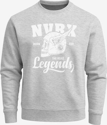 Neverless Sweatshirt 'Legends Race Skull' in Grau: Vorderseite