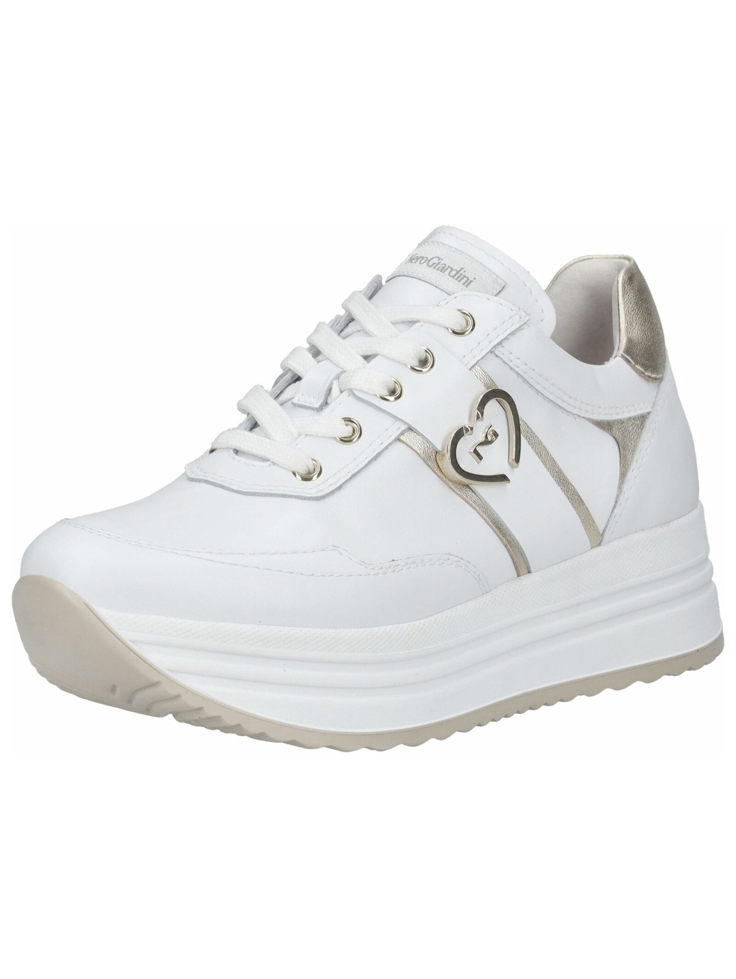 Baskets basses Nero Giardini en blanc : devant