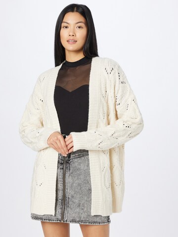 ABOUT YOU Knit cardigan 'Goldie' in Beige: front