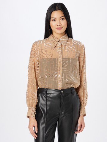 Line of Oslo Blouse 'Gene' in Brown: front