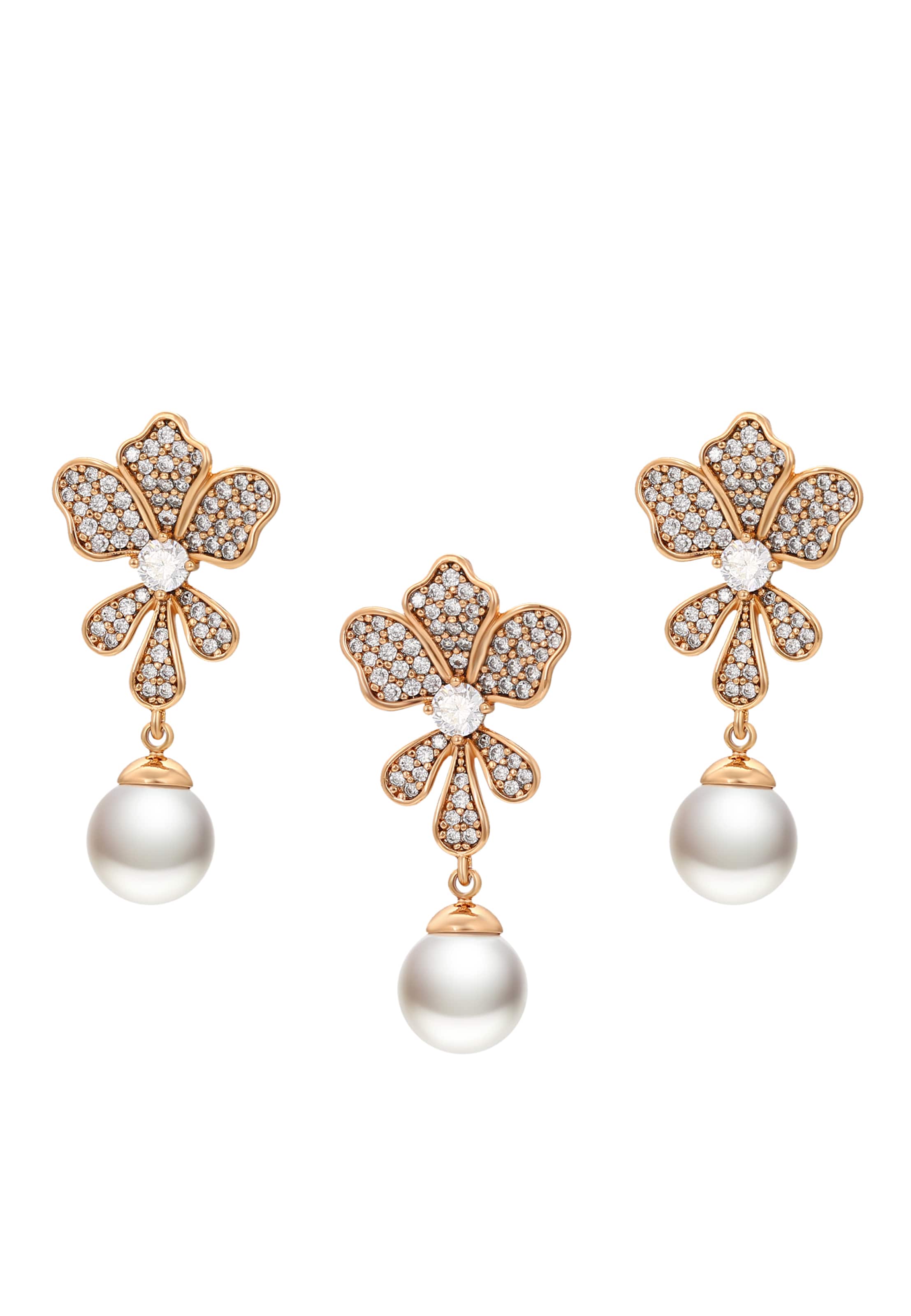 faina Conjuntos de bijuteria em ouro rosa / branco, Vista do artigo