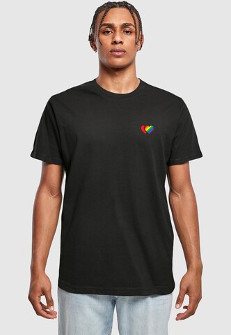 Maglietta 'Double Hearts Pride' di Mister Tee in nero: frontale