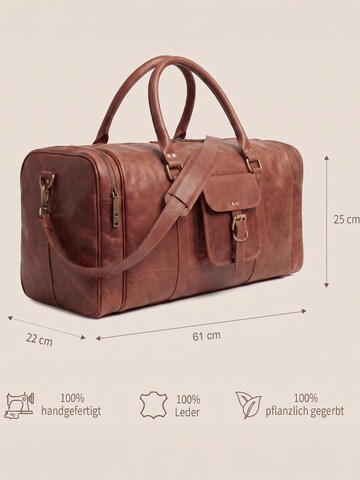 SID & VAIN Travel Bag 'Weekender LANDON echt Leder' in Brown