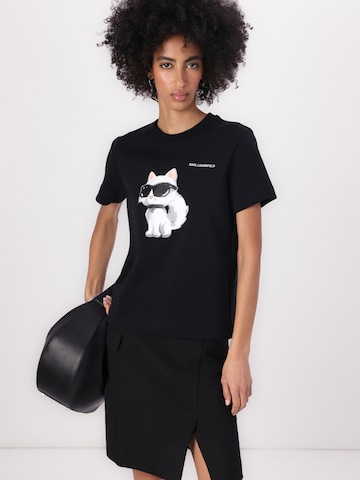 Karl Lagerfeld T-Shirt 'IKON AQUARELLE C' in Schwarz
