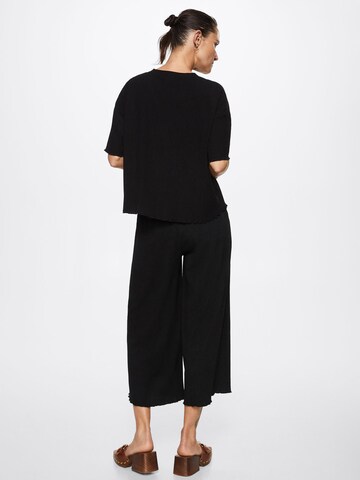 Wide Leg Pantalon MANGO en noir