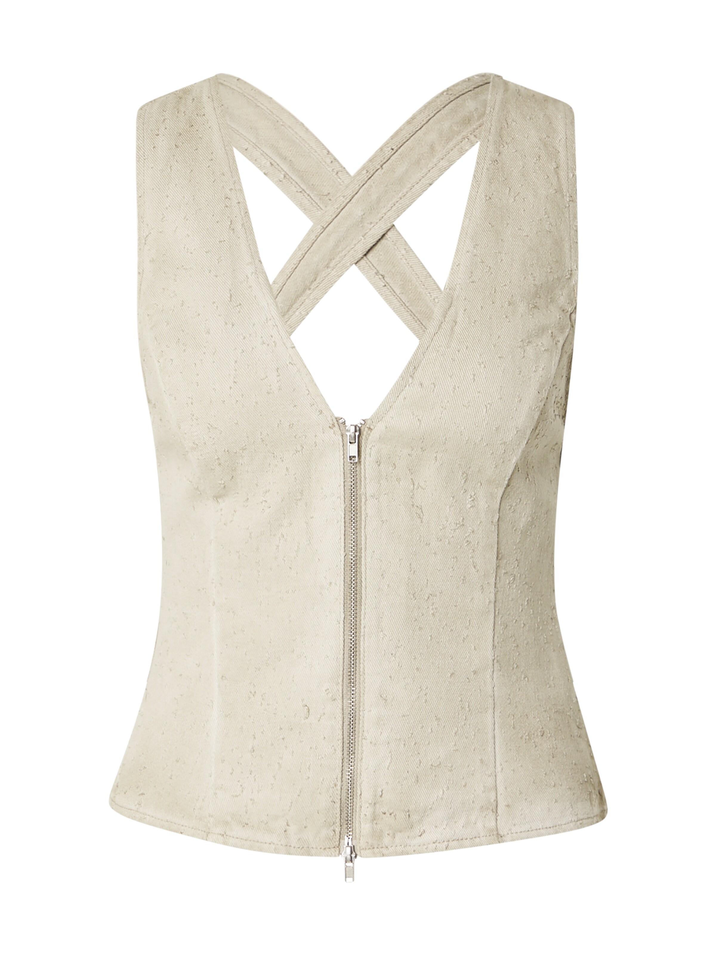 WEEKDAY Top 'Belina' in Beige: voorkant
