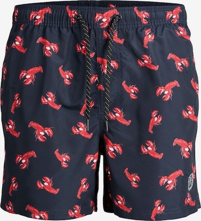 JACK & JONES Плавательные шорты 'JPSTFiji' в размере XS в Темно-синий / Красный / Белый, Обзор товара