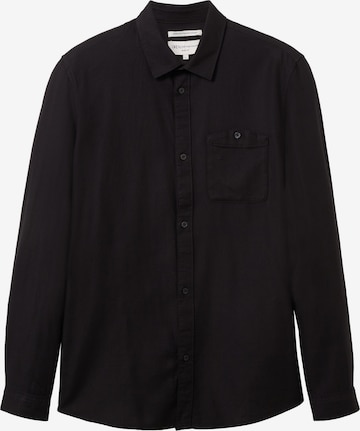 Coupe regular Chemise TOM TAILOR DENIM en noir : devant