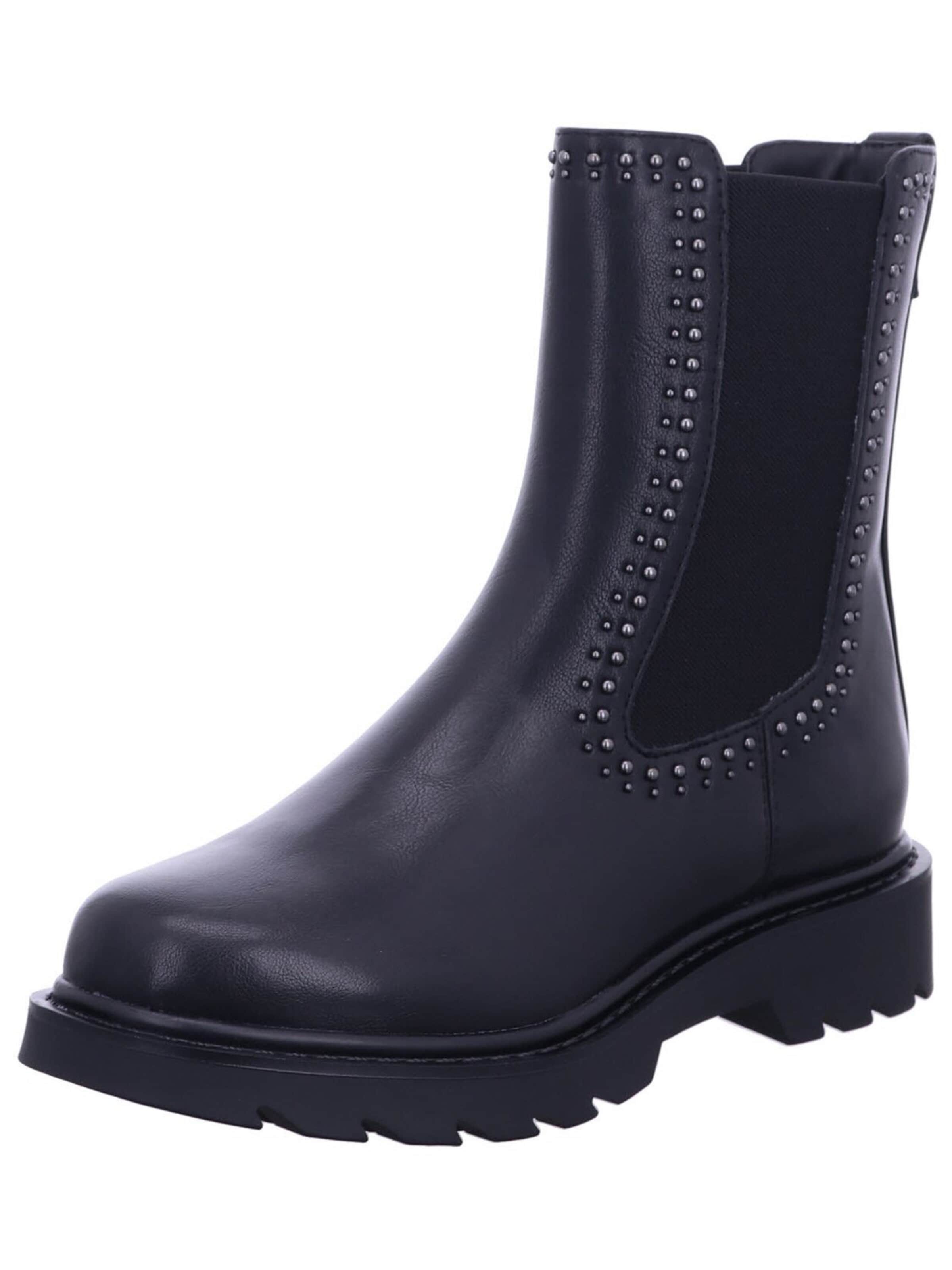 Tamaris Chelsea boots 'Chelsea Boot Damen 1-25465-43 001 Kunststoff (Synthetik) in schwarz' in Zwart: voorkant