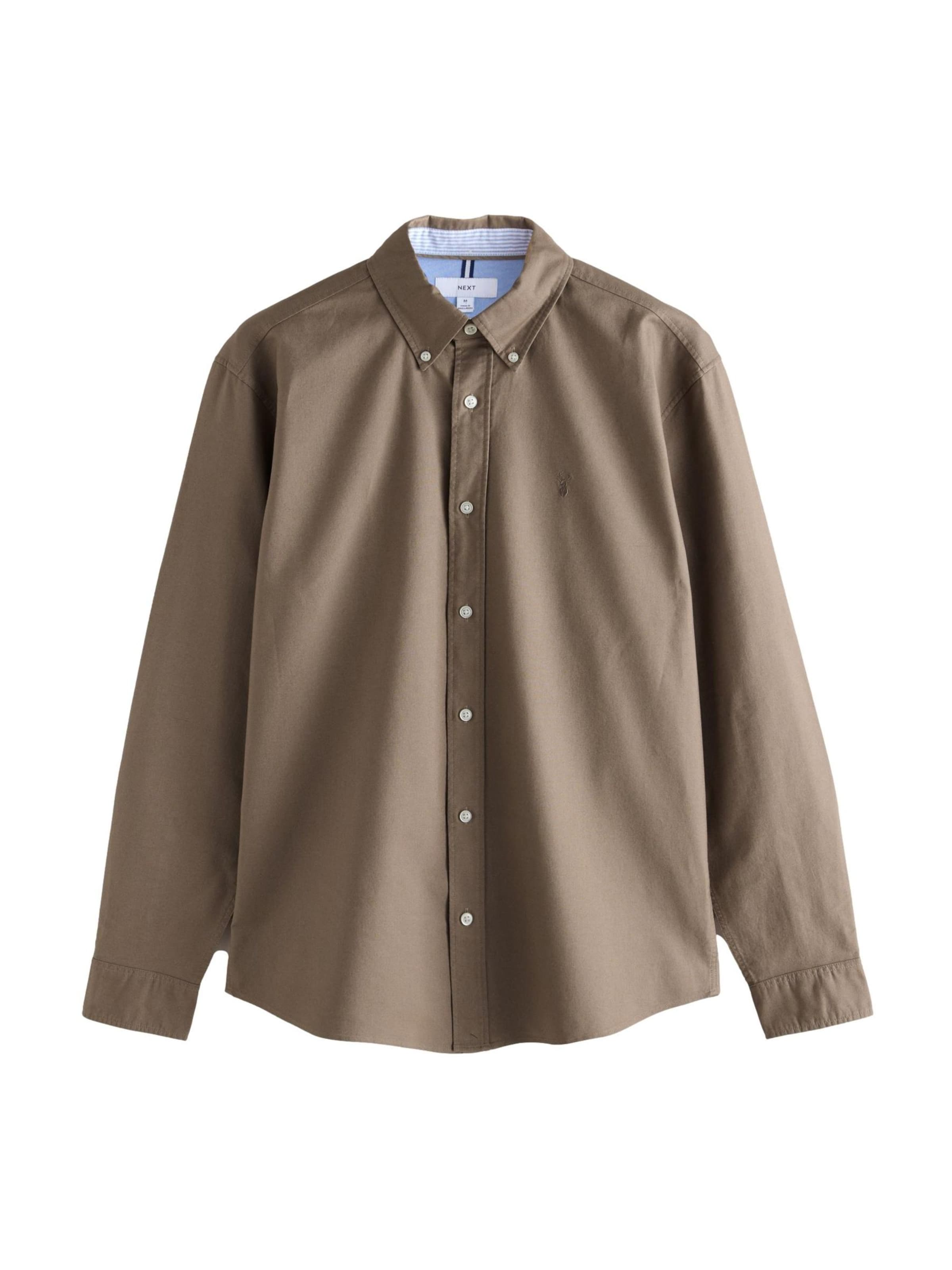 Next Regular fit Риза в бежово: отпред