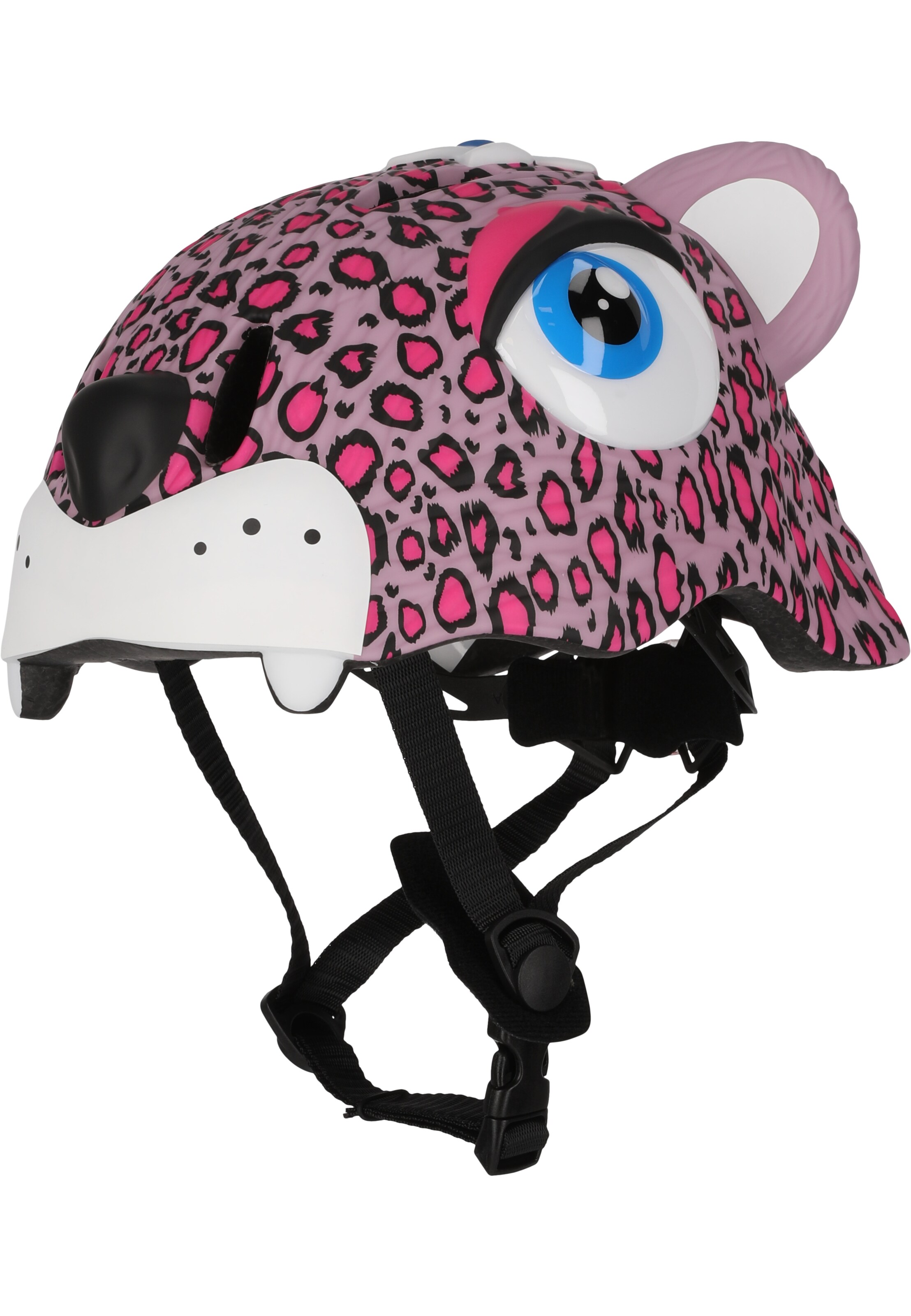 Crazy Safety Fahrradhelm 'Leopard' in Pink: Vorderseite