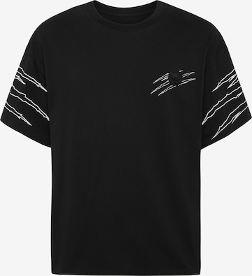 Plein Sport - Camiseta 'Scratch' en negro: frente