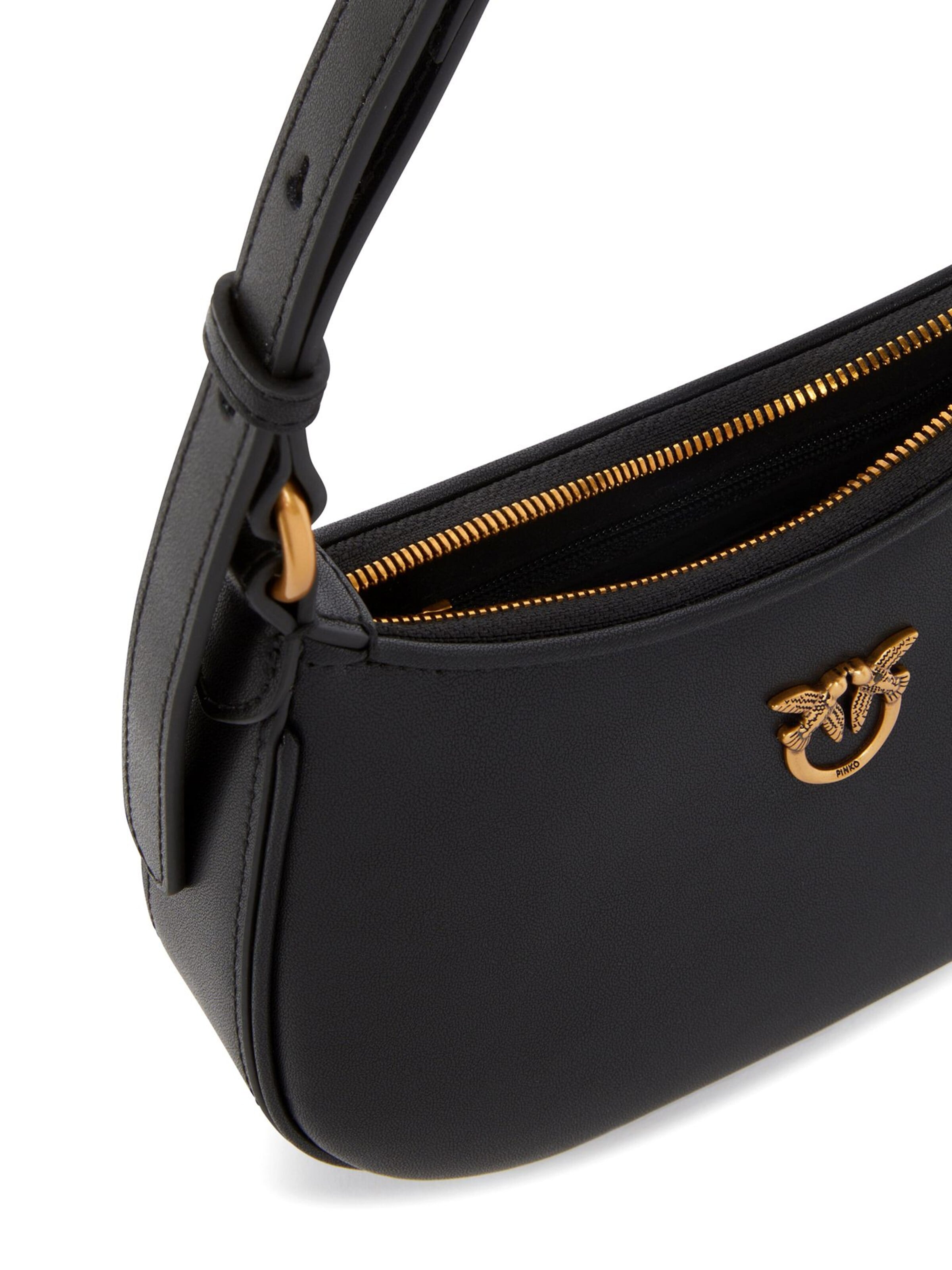 Sac bandoulière 'Half Moon Baby Vitello Seta' PINKO en noir