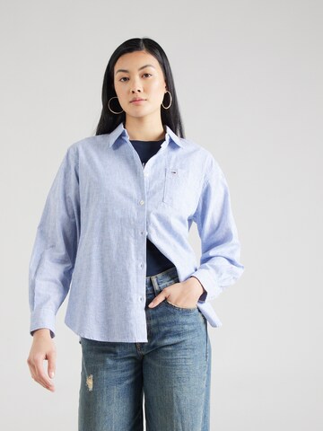 Tommy Jeans Blouse in Blauw: voorkant