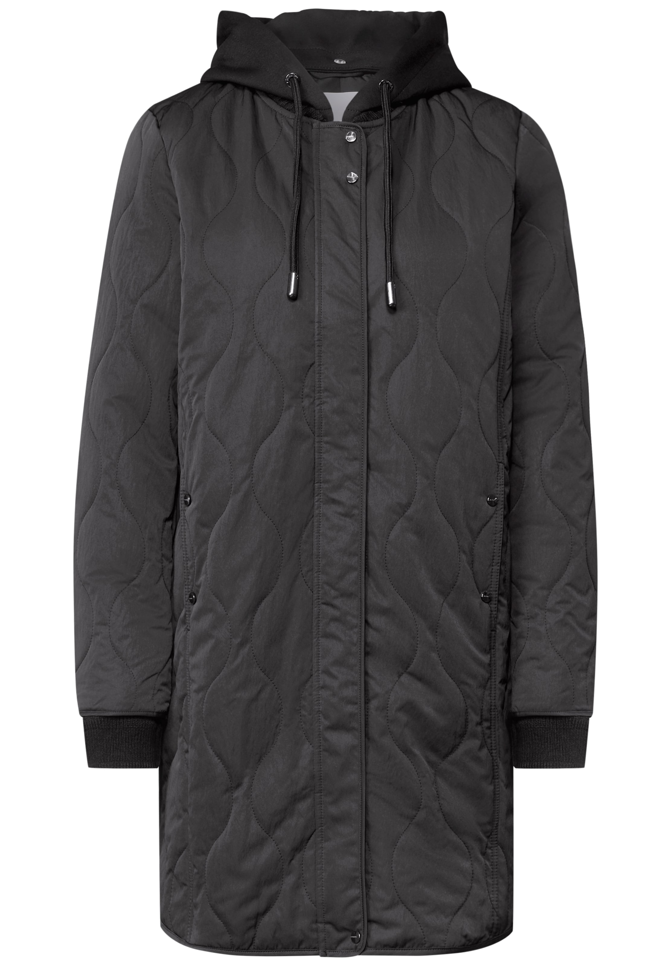 STREET ONE Blousonmantel mit Steppmuster in Schwarz: Vorderseite