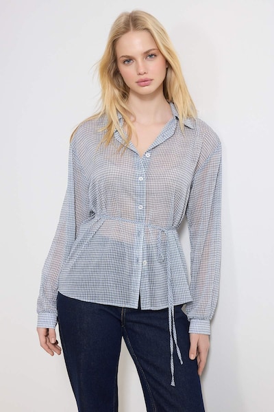 Camicia da donna in XS Trendyol di colore blu colomba / nero, Visualizzazione prodotti