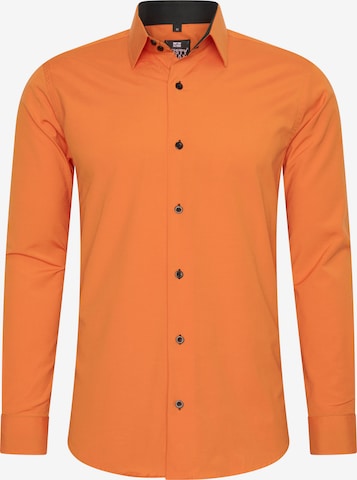 Rusty Neal Button Up Shirt in Orange: front