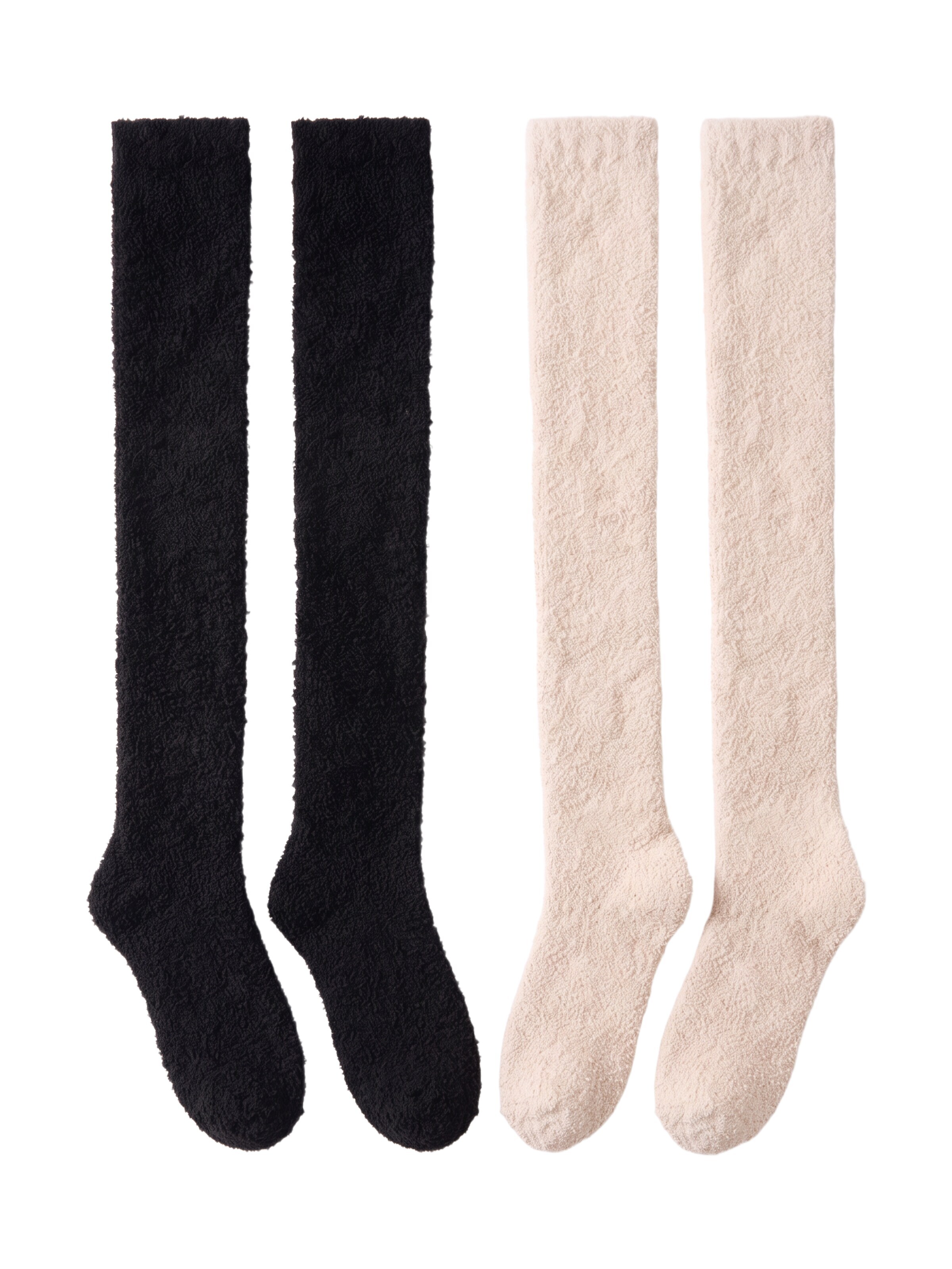 BONVERANO Over the Knee Socks in Beige